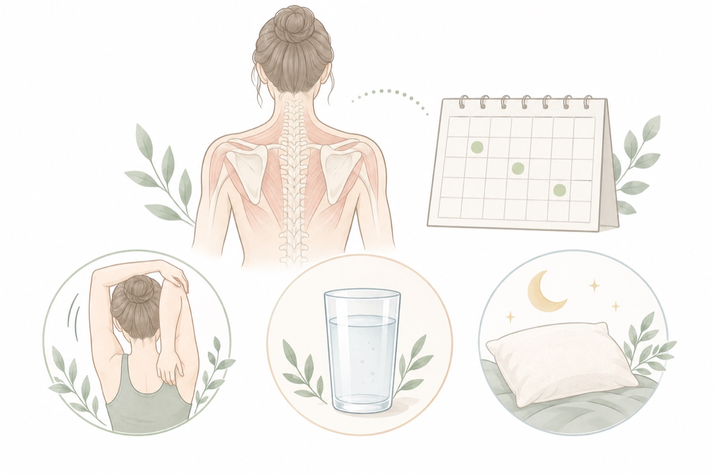 通う間隔はどう決めますか? 間の日にできる3つのことのイラスト - 美容整体ReLUMI天王寺