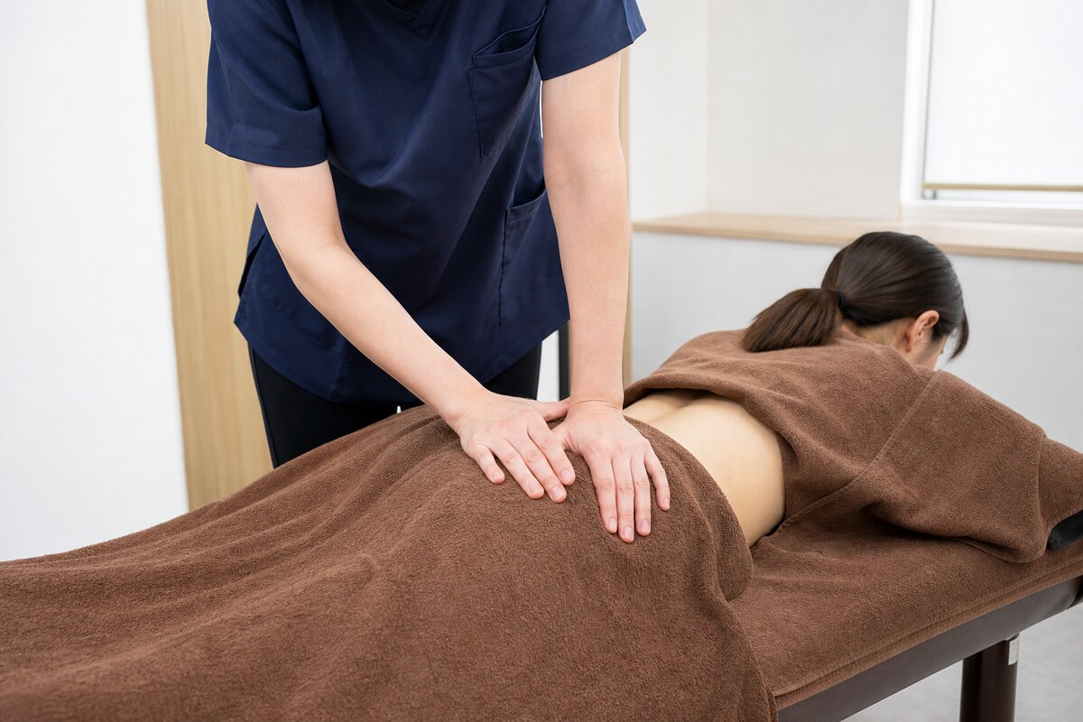 腰と骨盤まわりへの骨膜リリース施術|夏に縮んだ股関節の前側を土台から整える - 美容整体ReLUMI天王寺